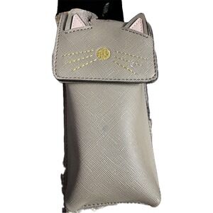 Brentano Stone Grey Cat Crossbody Cell Phone Purse New